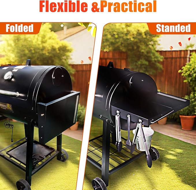 Utheer Grill Side Shelf for Pit boss 700 820 Series Pellet Grill, Heavy Duty Serving Tray Side Shelf Grill Accessories for Pit boss 700, 700FB