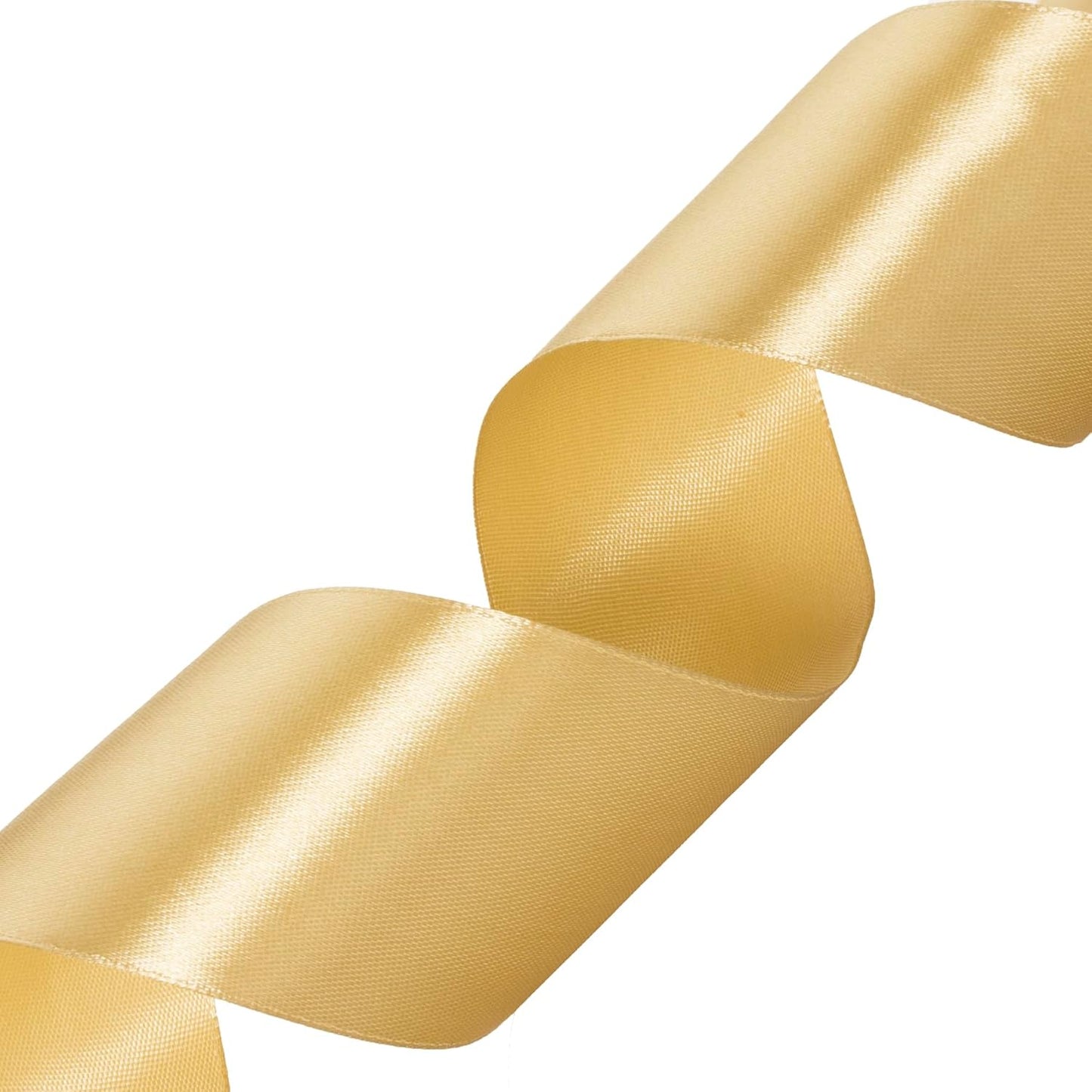2 Inch Champaign Gold Solid Satin Ribbon, 50 Yards Craft Fabric Ribbon for Gift Wrapping Floral Bouquets Wedding Party Decoration