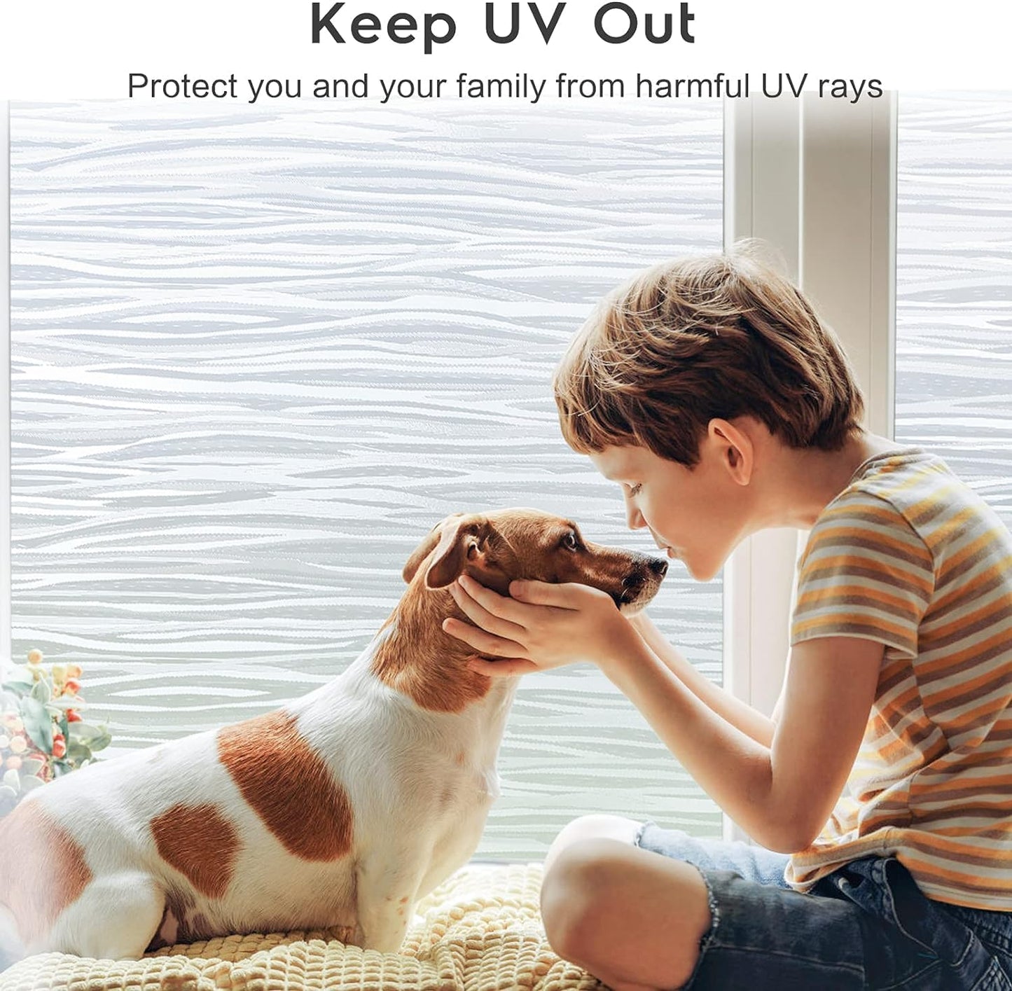 rabbitgoo Window Privacy Film Frosted Glass Film Removable Vinyl Door Coverings UV Blocking Decorative Static Cling Non-Adhesive Window Clings Sticker for Home Decor, 23.6 x 78.7 Inches