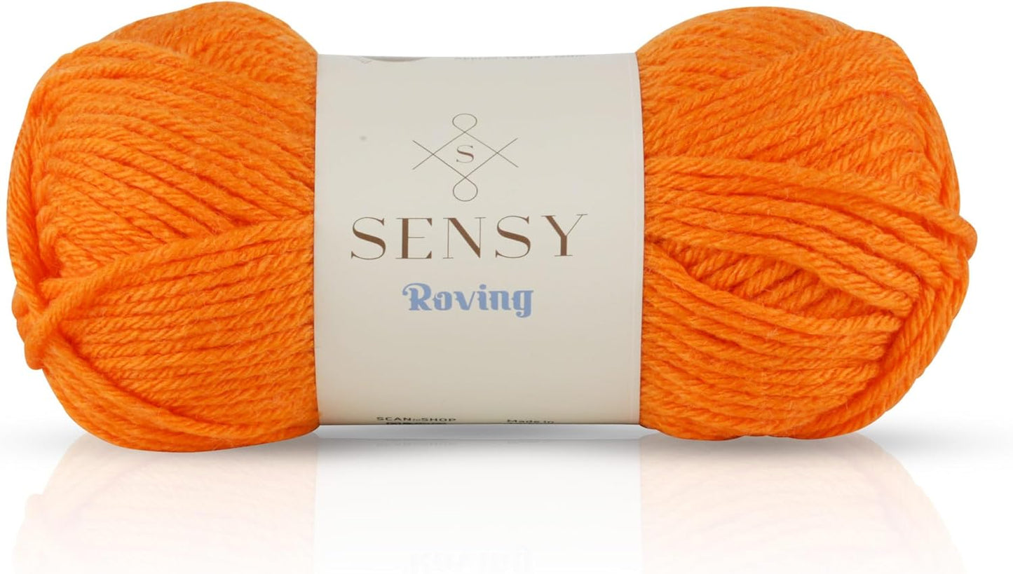 Sensy Roving Yarn, 3.5 oz, 132 Yards, Gauge 5 Bulky (Pumpkin)