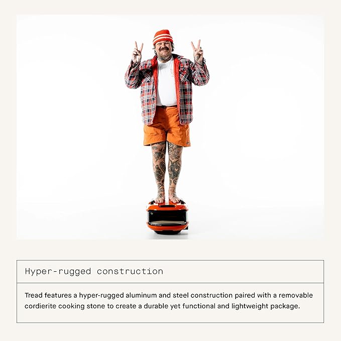 Gozney Tread Portable Pizza Oven x Matty Matheson, Orange, Makes 12” Pizzas - Revolutionary Lateral Gas Burner, Quick Heat Up, Lightweight & Rugged Design