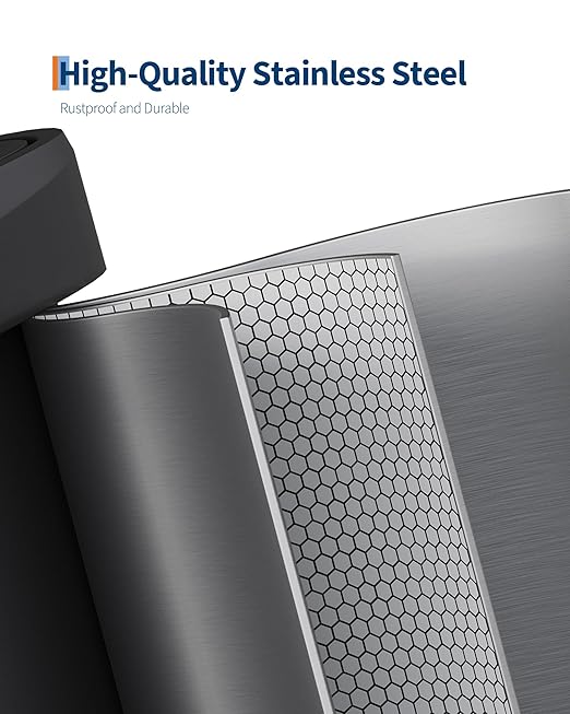 Garvee 16 gal / 60 L Stainless Steel Trash Can with Lid, Large Garbage Can for Kitchen, Rustproof Step-on Kitchen Metal Trash Bin with Liner Rim, Rear Handle, Soft Close Plastic Lid, Silver