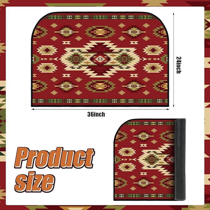 Demissle Cabin Fireplace Hearth Rug Fireplace Mats Cabin Southwestern Fireproof Rug Fire Resistant Mat for Wood Stove Floor for Kitchen Indoor Outdoor(24 x 36 Inch,Elegant)