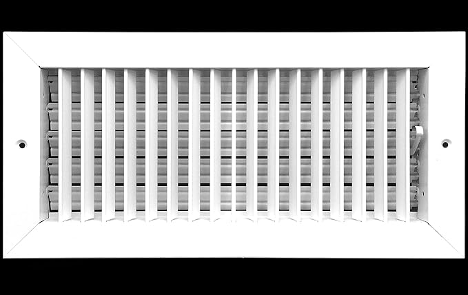 14"w X 6"h Adjustable AIR Supply Diffuser - HVAC Vent Cover Sidewall or Ceiling - Grille Register - High Airflow - White [Outer Dimensions: 15.75"w X 7.75"h]