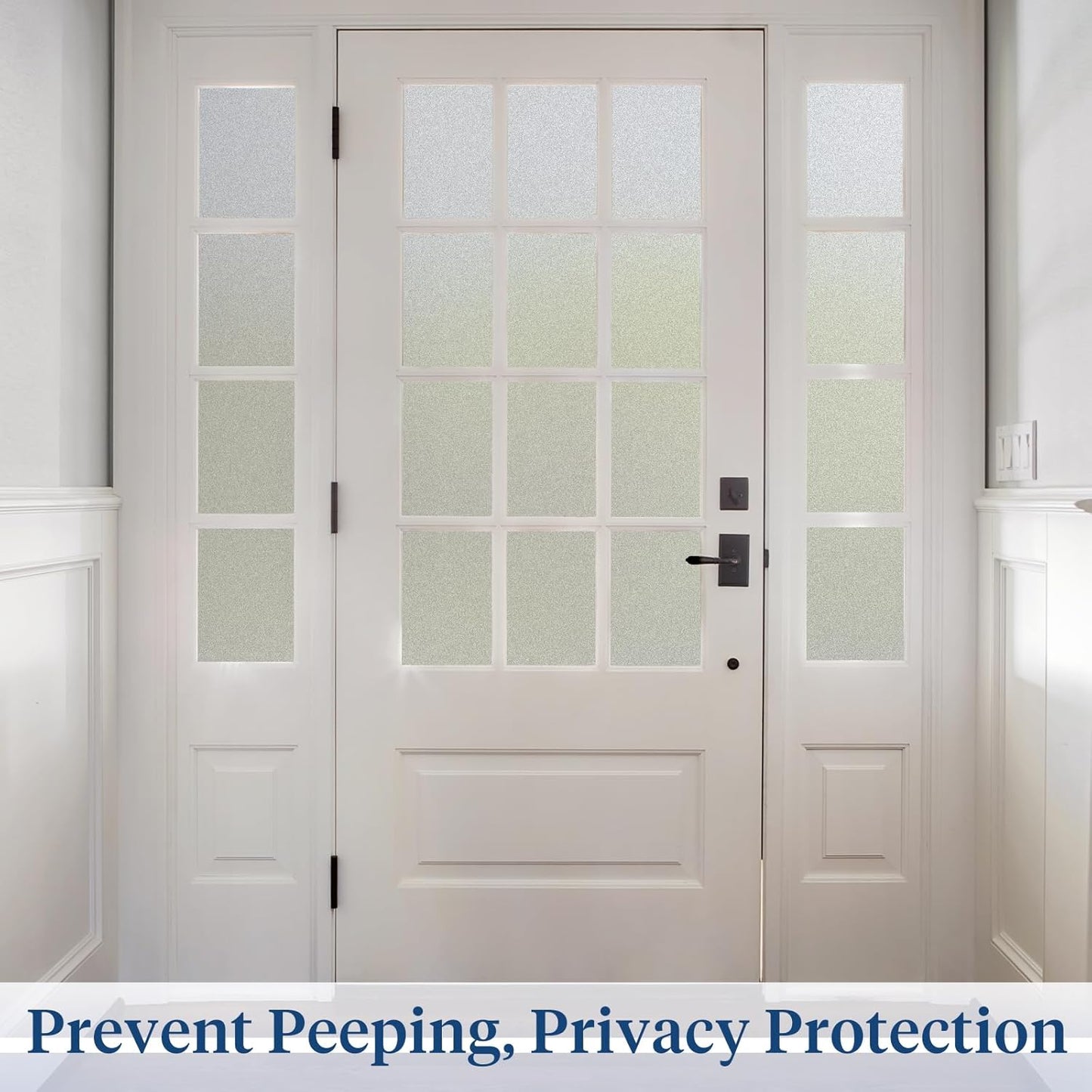 Haton Window Privacy Film Frosted Glass for Bathroom, Static Cling UV Sun Blocking Window Clings, Opaque Decorative Coverings Removable Sticker Heat Control Tint for Home Door, Pure 17.5" x 78.7"