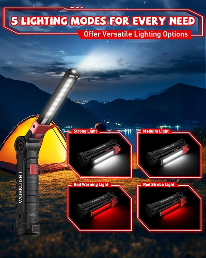 Coquimbo Grill Light, BBQ Grilling Accessories for Outdoor Grill, Rechargeable LED Work Barbecue Light with Magnetic Base and Hook, Stocking Stuffers Gifts for Men Him Adults Dad Husband Boyfriend