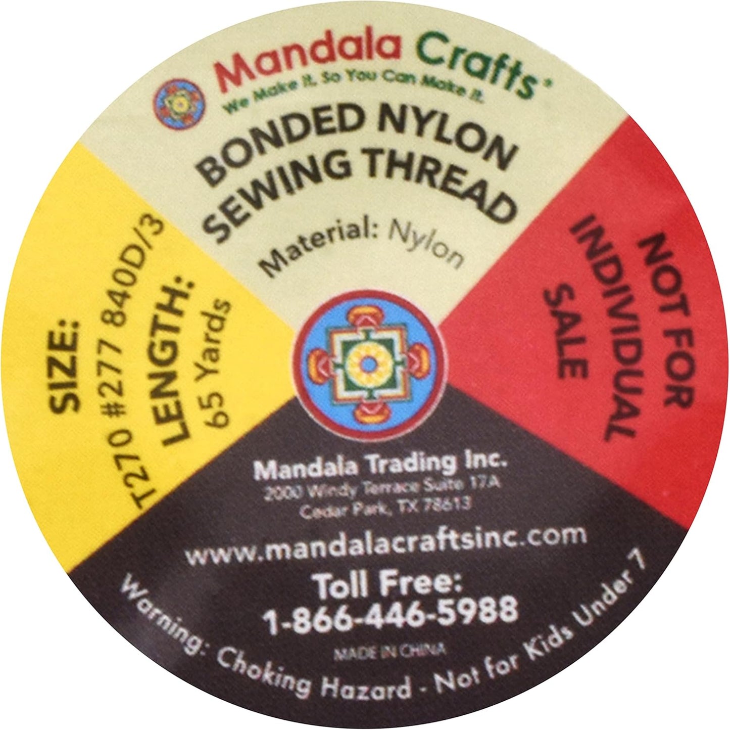 Mandala Crafts Bonded Nylon Thread 12 Neutral Colors Heavy Duty Sewing Threads - 780 YDs Size 277 840D T270 Tex 270 Thread for Leather Jeans Weaving Outdoor Marine Upholstery Threads