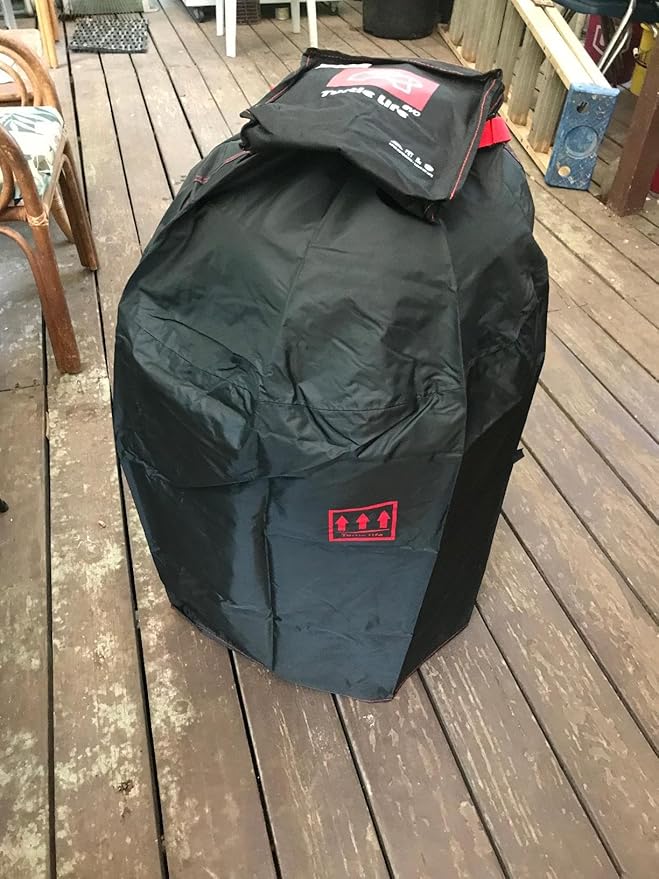Turtle Life Round BBQ Grill Cover, 18inch Heavy Duty Durable Waterproof Rip Resistant UV Resistant Charcoal Kettle Grill Cover, Dia25 x33 H, Black
