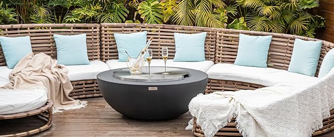 All Fire Table Pit Wind Screens and Stainless Steel Buner Lid from ELEMENTI | ELEMENTI Plus and MODENO (Burner Lid, Round 26.5" SS Lid - 126D)