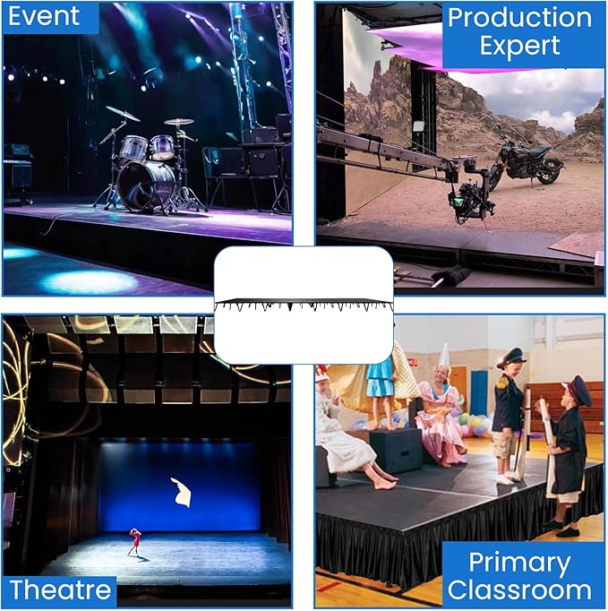 16'x16' MYSTAGE 16 Stage Platform - Portable, Folding Lightweight Aluminum Performance Deck with Adjustable Height 17"-28" - US Patented Design