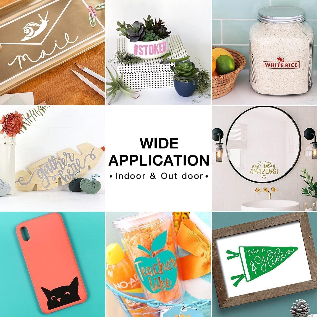 HTVRONT Black Permanent Vinyl, 12" x 40 FT Black Adhesive Vinyl Roll for All Cutting Machine, Silhouette, Cameo Cutters, Signs, Scrapbooking, Craft, Die Cutters (Glossy Black)