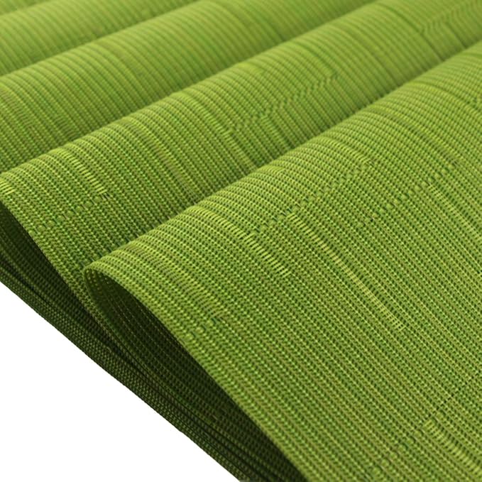 PIGCHCY Placemats,Washable Durable Vinyl Woven Table Mats,Elegant Heat Resistant Placemats for Dining Table Set of 6 (18 x 12 inches,Sage Green)