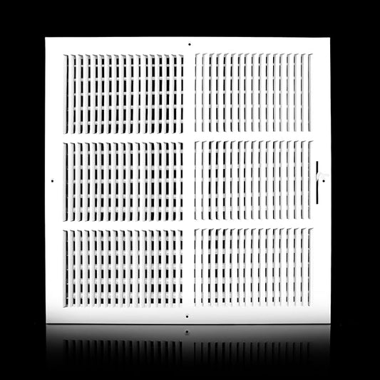 18x18 Vent Register [Duct Opening], Vent Covers for Home Ceiling, Two-Way Ventilation Register, Adjustable Solid Steel Wall Register Vent Cover (18"W x18"H [Duct Opening])
