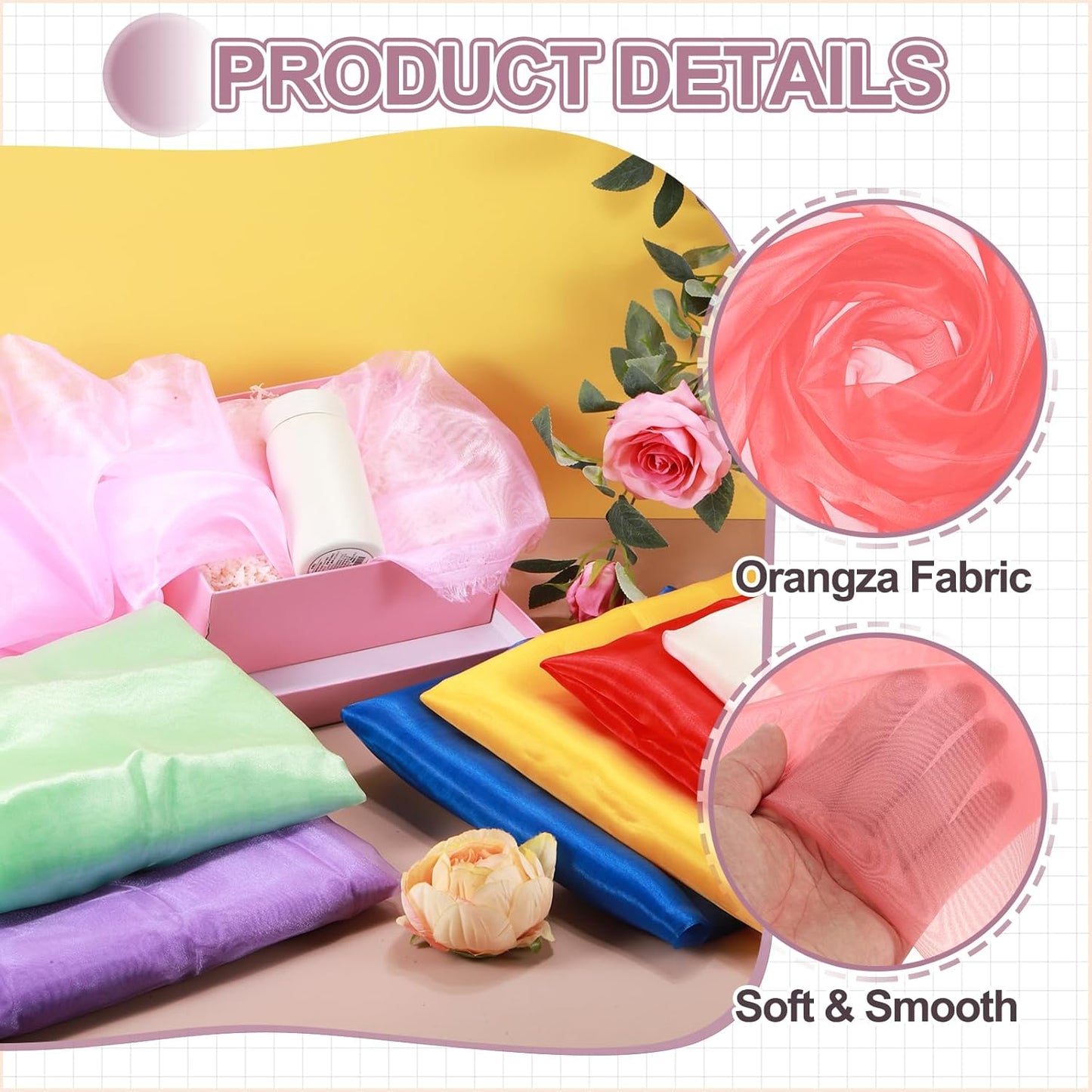 MECCANIXITY Iridescent Sheer Organza Fabric, 2 Yards x 59 Inches Solid Holographic Shiny Fabric Organza Cloth for Wedding, Curtains, Costume, Photo Background, Watermelon Red