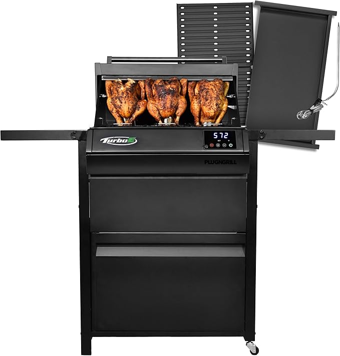 Turbo E XL Electric Grill, 1700W Infrared, Warming Rack and Probe, Apartment Friendly