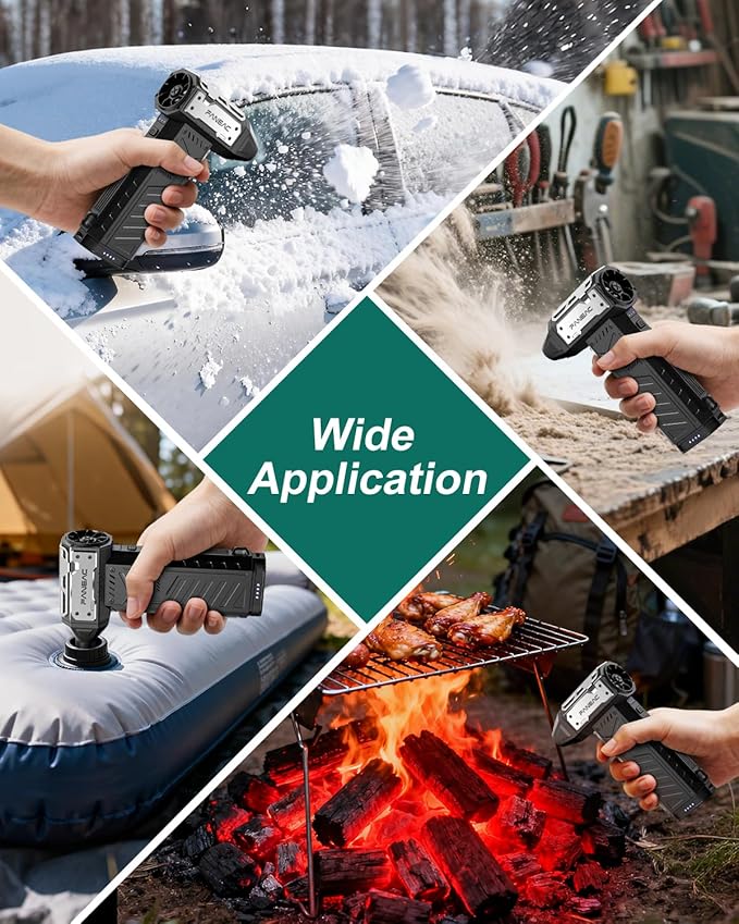X305 Compressed Air Duster - 2 Removeable Battery Pack, 3-Speed Adjustable & 4 Nozzles, Ultra-Powerful 32mm BLDC, for Keyboard, Computer, House Cleaning