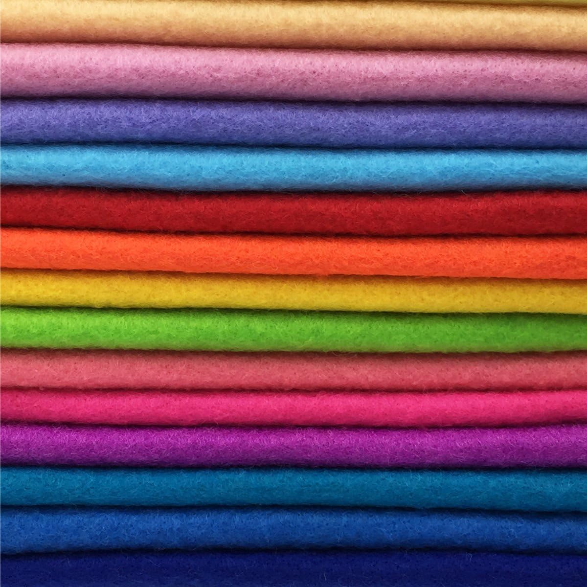 28pcs Thick 1.4mm Soft Felt Fabric Sheet Assorted Color Felt Pack DIY Craft Sewing Squares Nonwoven Patchwork (25x25cm)