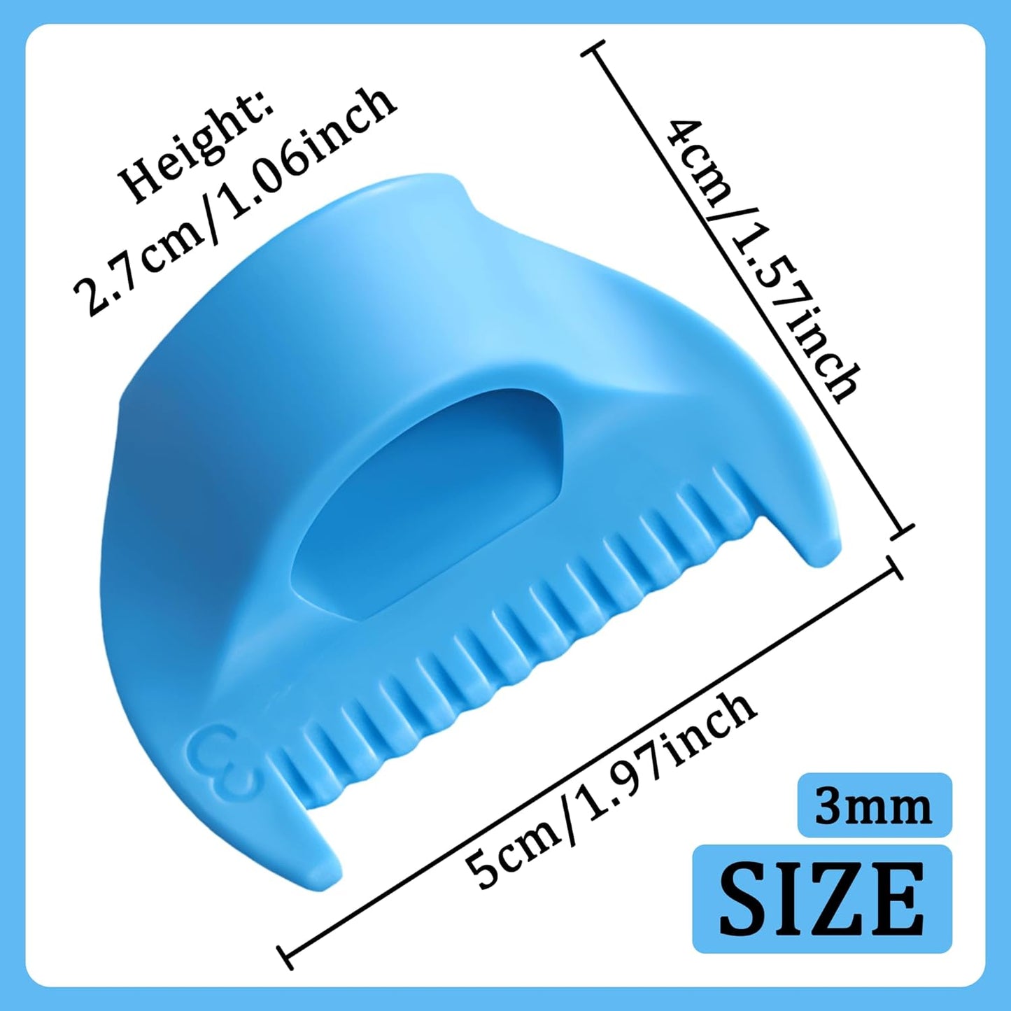 1 PCS 3mm Edge Lock Seam Guide, Mini Sewing Finger Ruler for Hand Sewing, DIY Sewing Kit Tool, Sewing Needle Gauge Measuring Guide, Blue