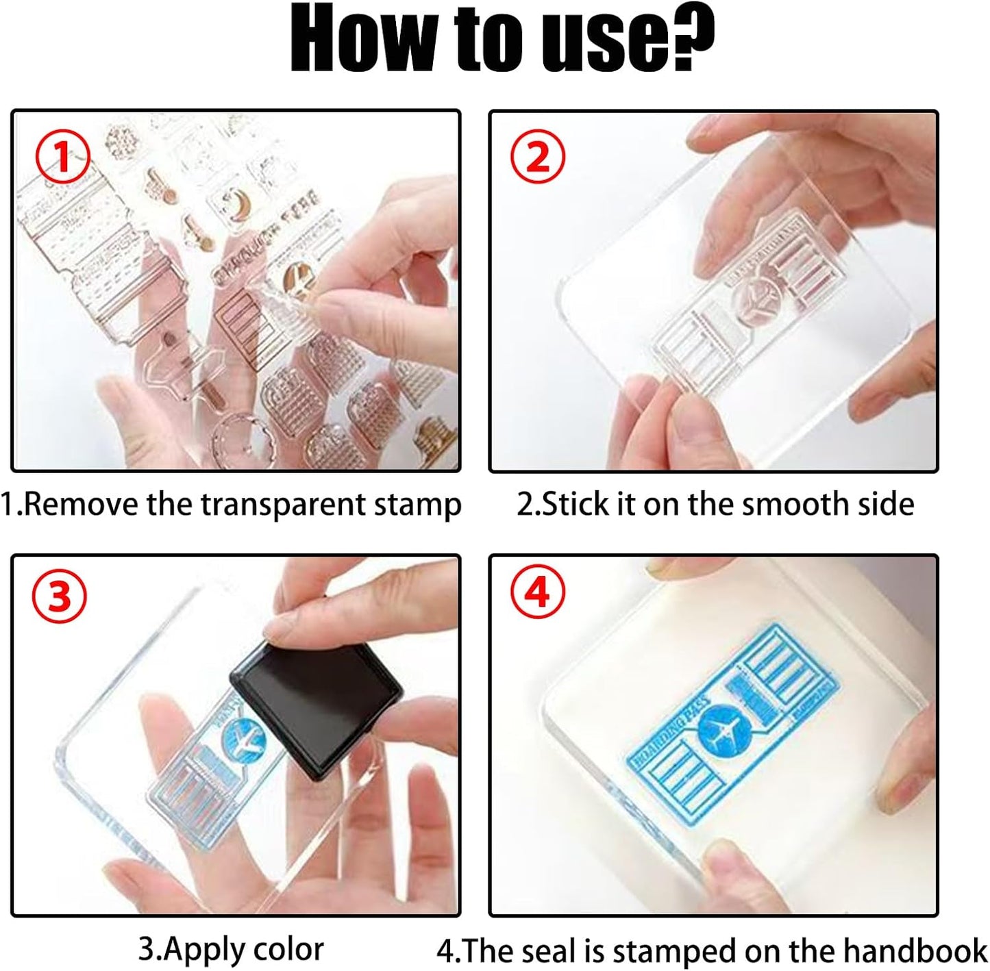 Pine & Linen 6 Pack Clear Stamp Blocks, Acrylic Tools Grid Lines Set, Scrapbooking Crafts for DIY Crafts/Scrapbooking/Card Making/Ornaments/Stamping Projects(Style-2)