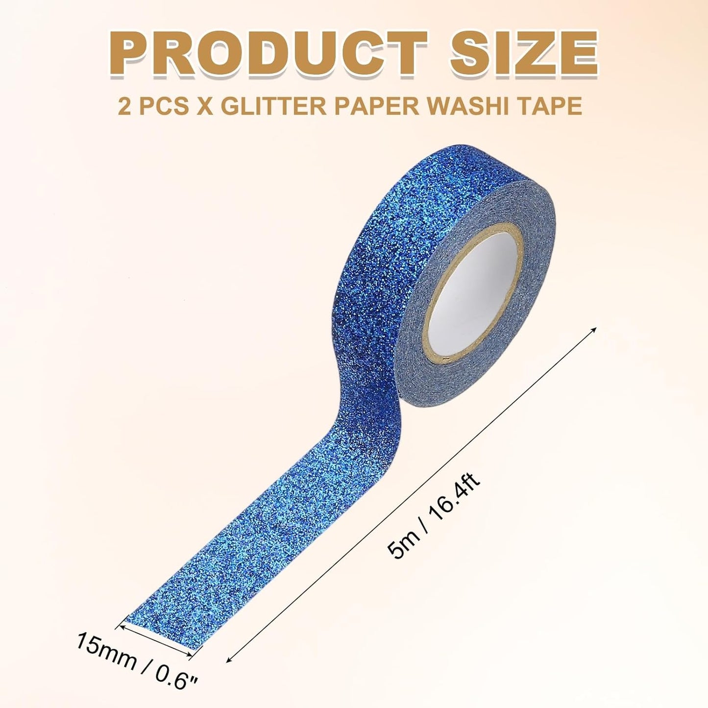 PATIKIL 2 Roll Glitter Paper Washi Tape, Washi Decorative Tape for Crafts, Navy
