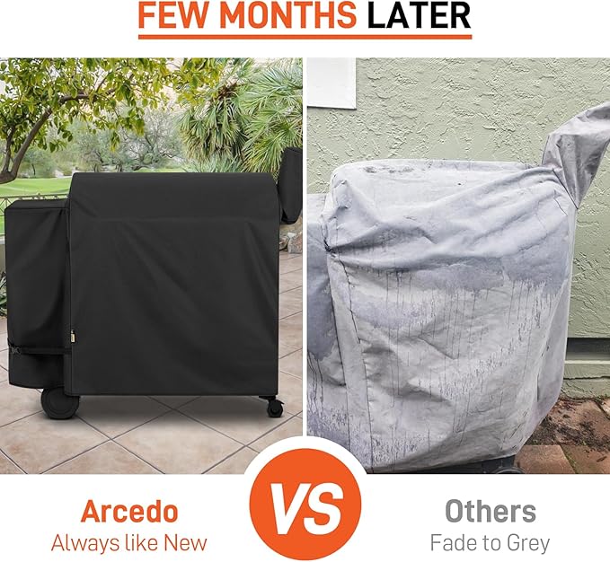 Arcedo Grill Cover Compatible with Traeger Pro 34 Series - Full Length Heavy Duty Waterproof Large Wood Pellet Smoker Covers for Texas Elite, Pro 780, Winter Outdoor BBQ Grill Pro34 Accessories