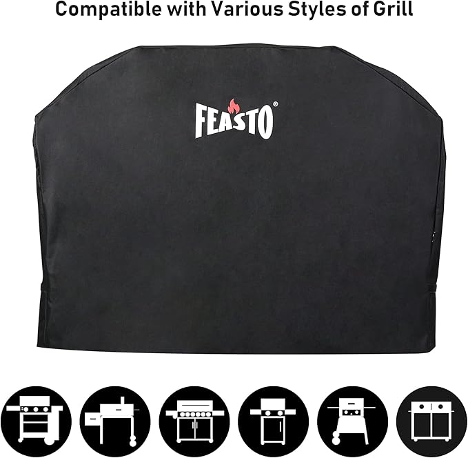 BBQ Grill Cover, 55 Inch Heavy Duty Waterproof Gas Grill Cover with Adjustable Velcro Strap, Anti-UV, Fade Resistant, Fits for Weber, Char Broil, Nexgrill, Royal Gourmet (55"L x 23"W x 42"H)