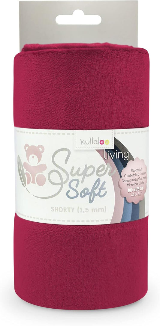 kullaloo Plush Fabric | Solid Burgundy Minky Fabric for Sewing | Super Soft Cuddle Material | 39.5x29.5 | Plushies, Baby Blankets, Pillows, Dog Beds, Cat Beds, Beanies, Baby Accessories, Apparel