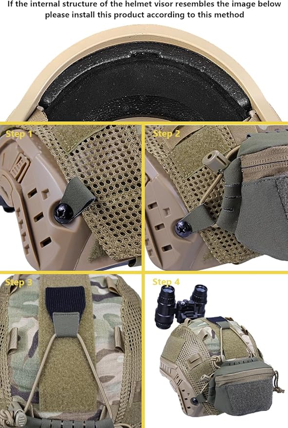Tactical NVG Battery Pouch Helmet Mounted, Counter Weight Pouch GP Balance Retention for Fast MK1 PJ Airsoft Helmet