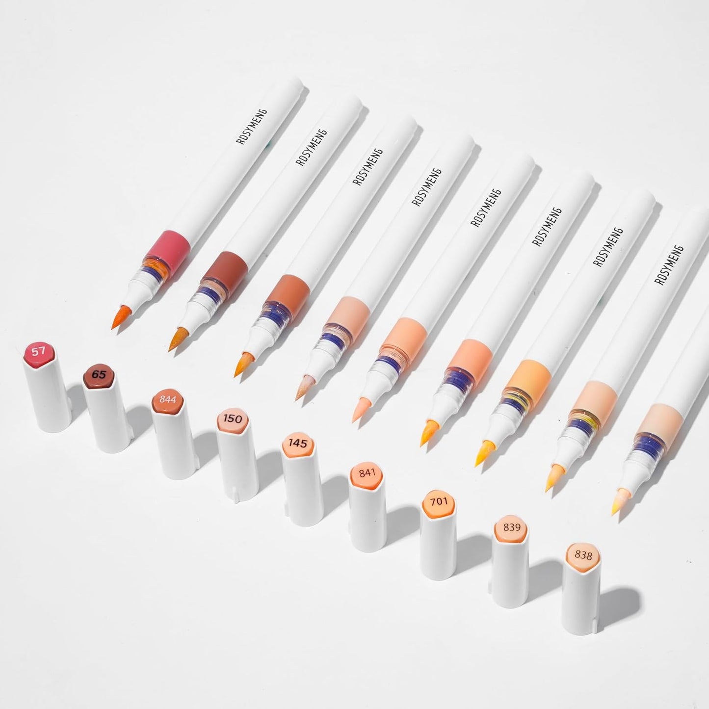 ROSYMENG 9 Color Acrylic Paint Pens,Quick-Drying Waterproof Acrylic Paint Markers, Soft Brush Tip Acrylic Markers for Canvas, Rock Painting, Wood, Stone, Glass, Ceramic, Fabric Painting, DIY Crafts