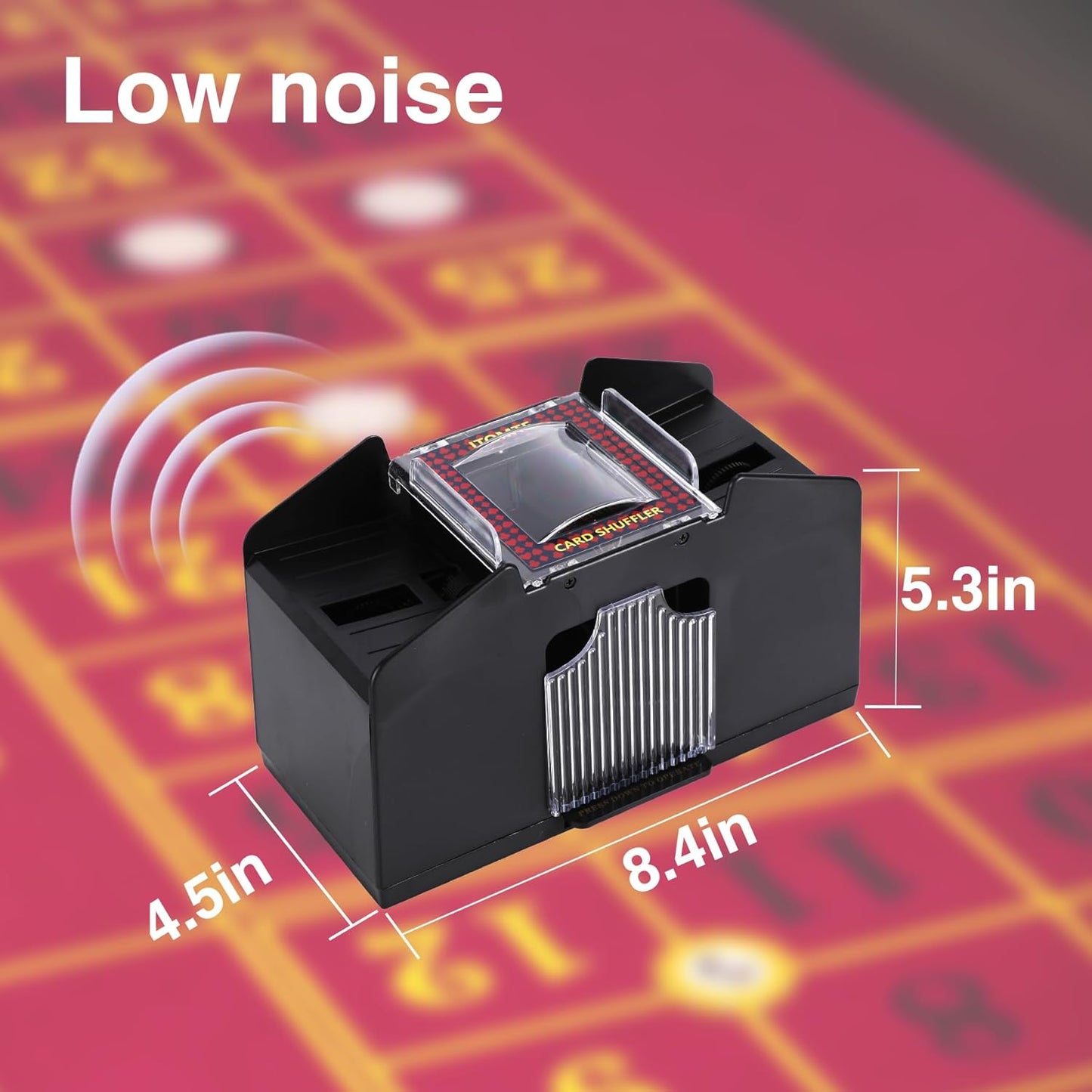 ITOME Automatic Card Shuffler, 2/4/6 Decks Electric Heavy Duty Card Shuffler for Cards Rechargeable and Battery Operated Perfect for Poker, UNO and Card Games