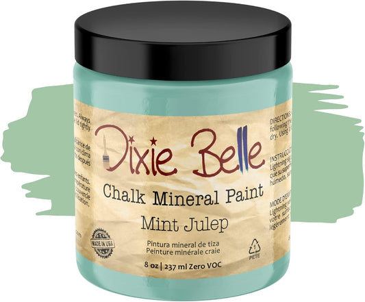 Dixie Belle Paint Company Chalk Finish Furniture Paint - Mint Julep (8oz) - Matte Mint Green Chic Chalk Mineral DIY Furniture Paint