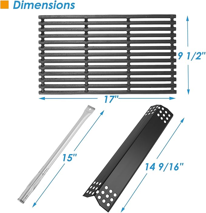 Replacement Parts Kit for Nexgrill Evolution Infrared Plus 5-Burner 720-0882A 720-0882AE 730-0882 730-0882AE, Heat Shield and Burner Kit for Nexgrill Replacement Parts 5 Burner
