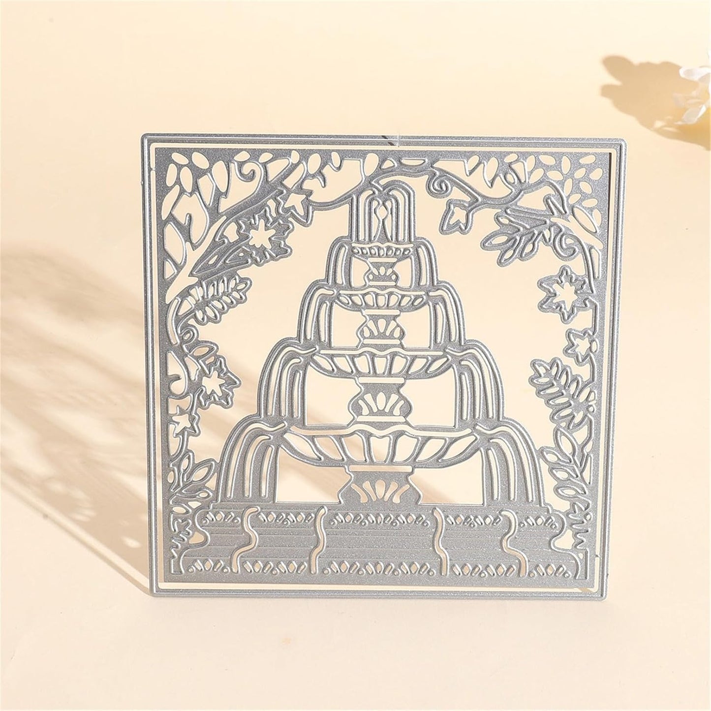 Cutting Dies Metal Stencils Scrapbooking Tools DIY Embossing Template for Paper Card Making Album Arts Crafts Supplies (Cake Frame-13.3x13.3cm)