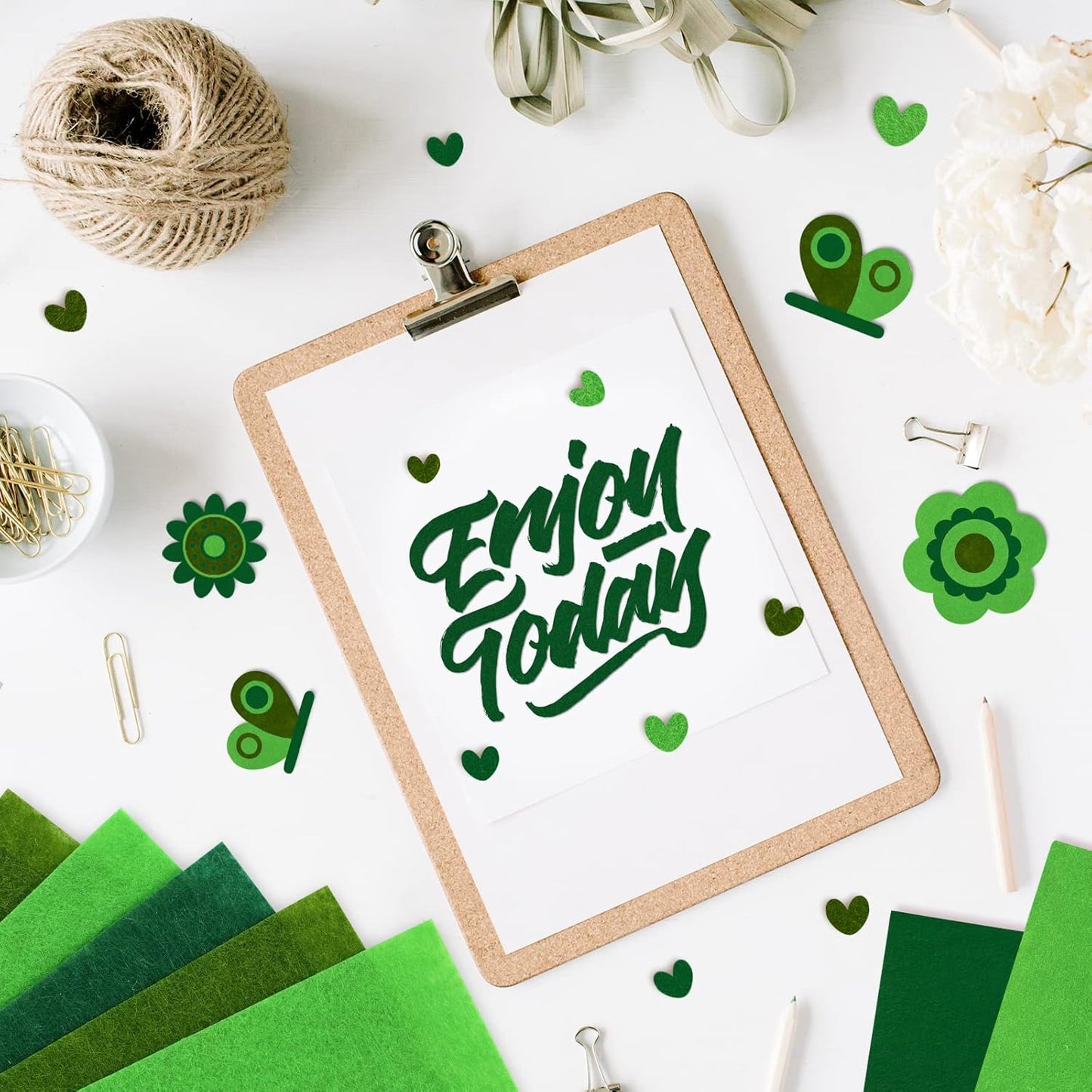 Whaline 18Pcs Felt Fabric Sheets Soft Thick Assorted Green Craft Felt Pack for DIY Craft Sewing Patchwork Art Projects, 3 Colors, 7.9 x 11.8 Inch