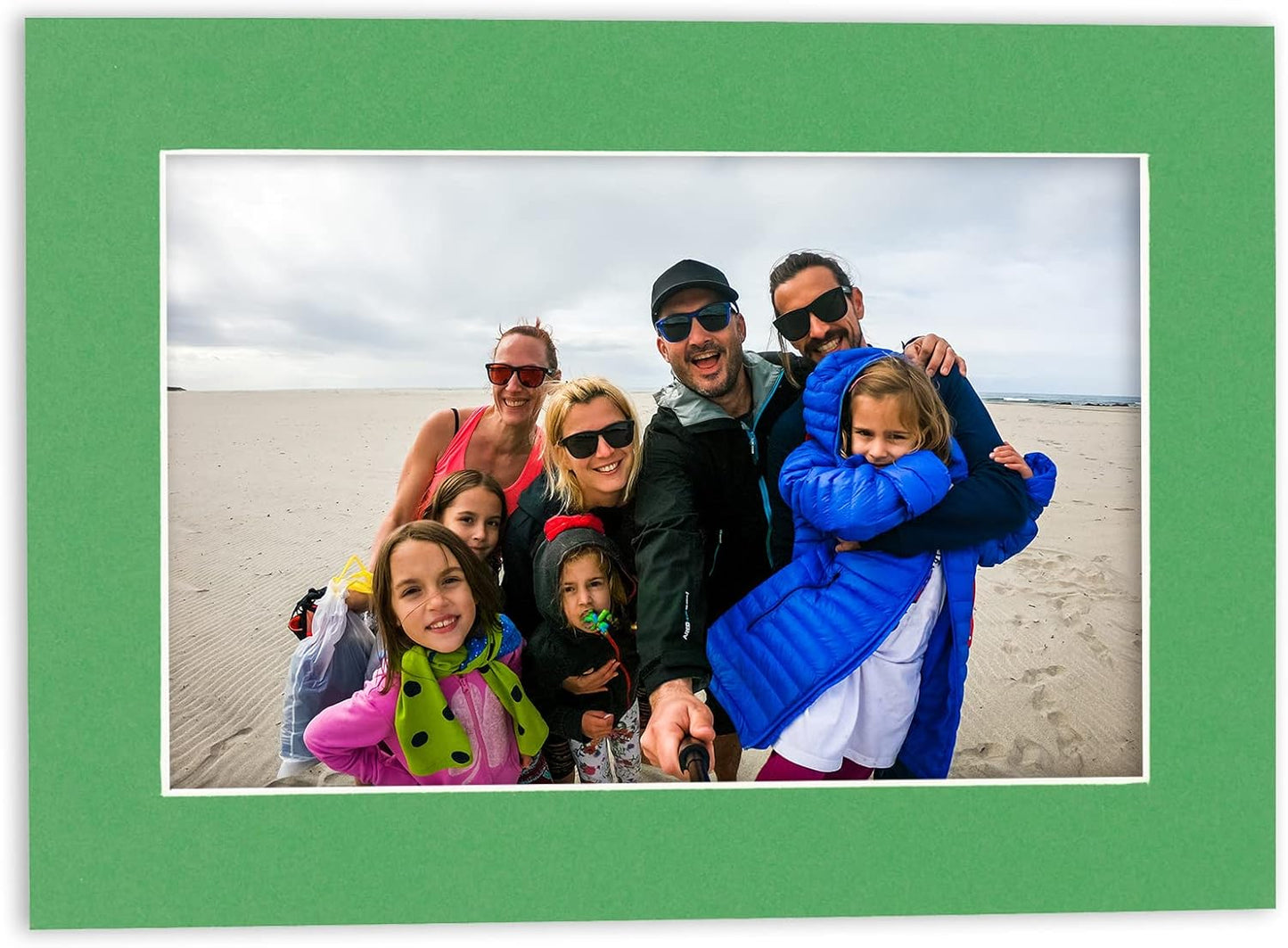 5x7 Mat for 8.5x11 Frame - Precut Mat Board Acid-Free Bright Green 5x7 Photo Matte For a 8.5x11 Picture Frame, Premium Matboard for Family Photos, Show Kits, Art, Picture Framing, Pack of 10 Mats