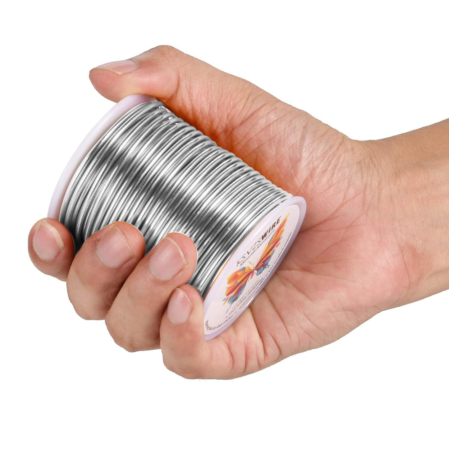 12 Gauge(2.0mm) Aluminum Wire 82 Feet(25M) KSVZS Bendable Metal Wire for Crafts, Sculpting, Armature, Jewelry Making【3-in-1】+18Gauge(1.0mm) 32.8Ft(10M)+1 Pliers(Silver)