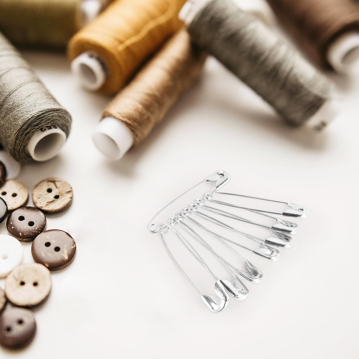 100 Pack Silver Safety Pins Assorted, Galvanized Steel Bulk Safety Pins for Sewing, Clothes, Arts & Craft (1.5 Inch / 38 mm)