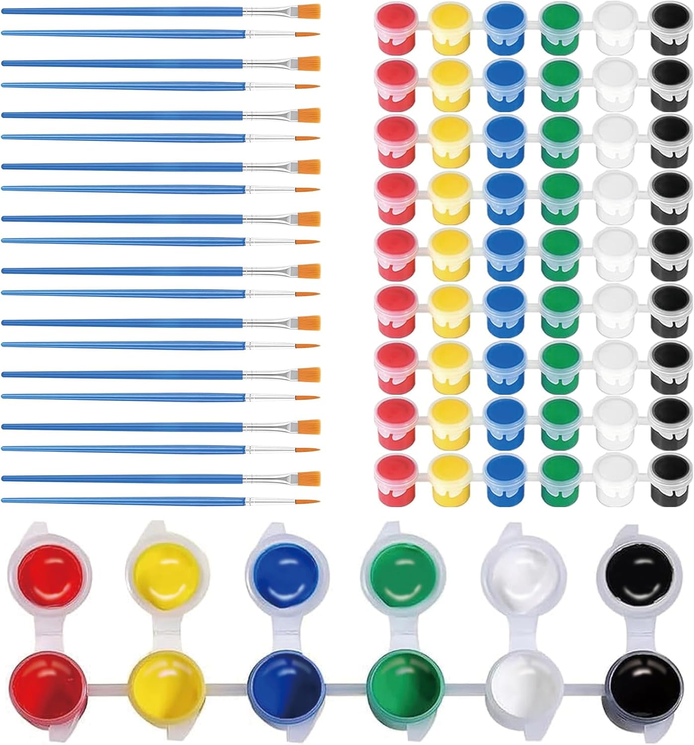 10 Pack 6 Colors Mini Acrylic Paint and Brushes Set for Kids Party Favor, Individual Paints Strips Sets with Brush for Kid, Student Painting Kit for Canvas(10 Pack)