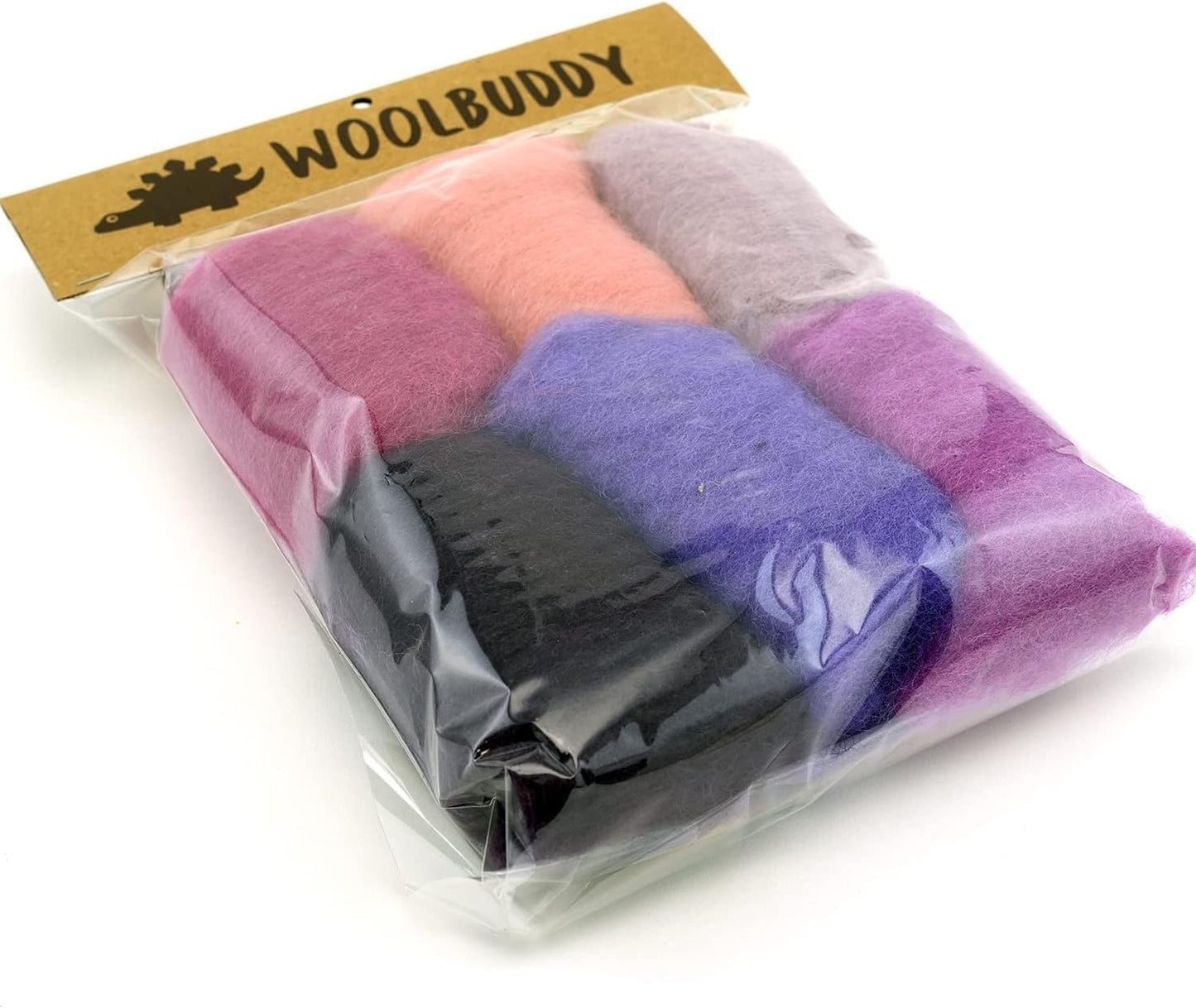 Woolbuddy Wool Roving Kit - Premium Core Wool for Needle Felting, Felting Soap & Tools – Sustainable Roving Wool for Beginners & Adults, Wet Felting Supplies (Purple)