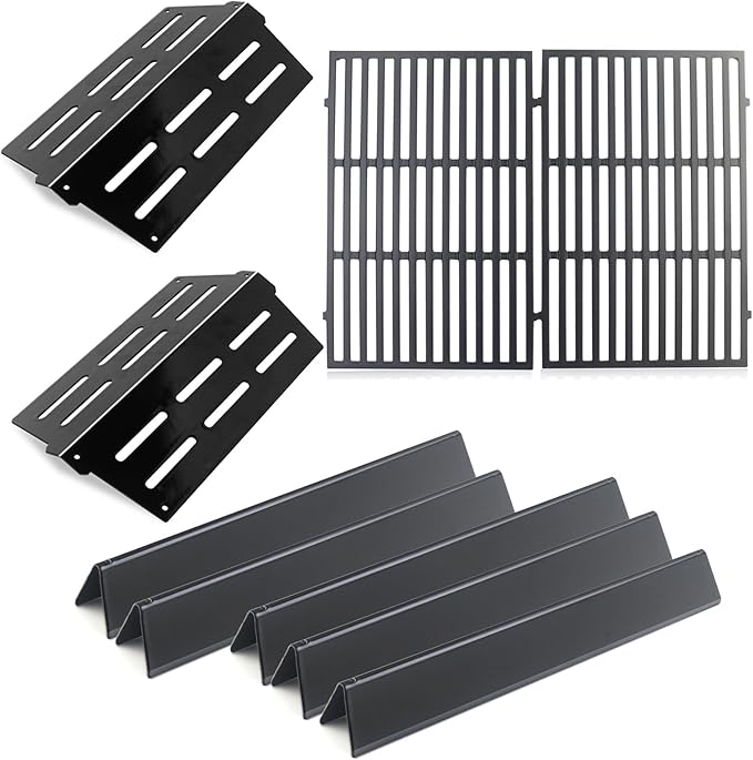 Porcelain-Enameled Steel 7620 7621 Flavorizer Bars, 7524 Grill Grates and 65505 Heat Deflector Replacement for Weber Genesis 300 Series E310 E320 E330 S310 S320 S330 EP310 EP320 EP330 CEP310