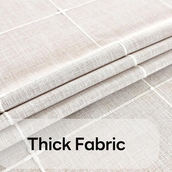 Heavy Duty Cotton Table Cloth for Rectangle Table Rectangular Farmhouse Vintage Tablecloth Washable Rustic Table Cover (Linen, 52''x70'')