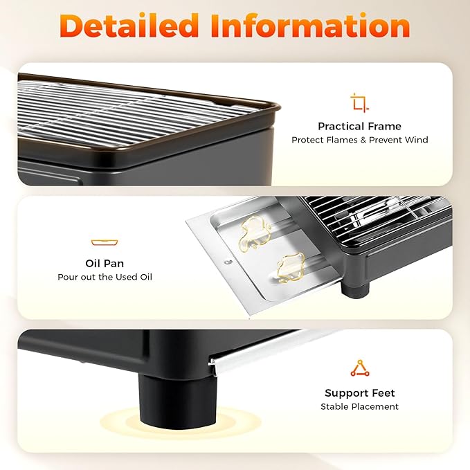 Portable Gas Grill Butane Stove, Portable Camping Grill Gas Stove Free Standing BBQ Grill with Grilling Net & Carry Case Dual Fuel Tabletop Outdoor BBQ Stoves for Camping Traveling Cooking
