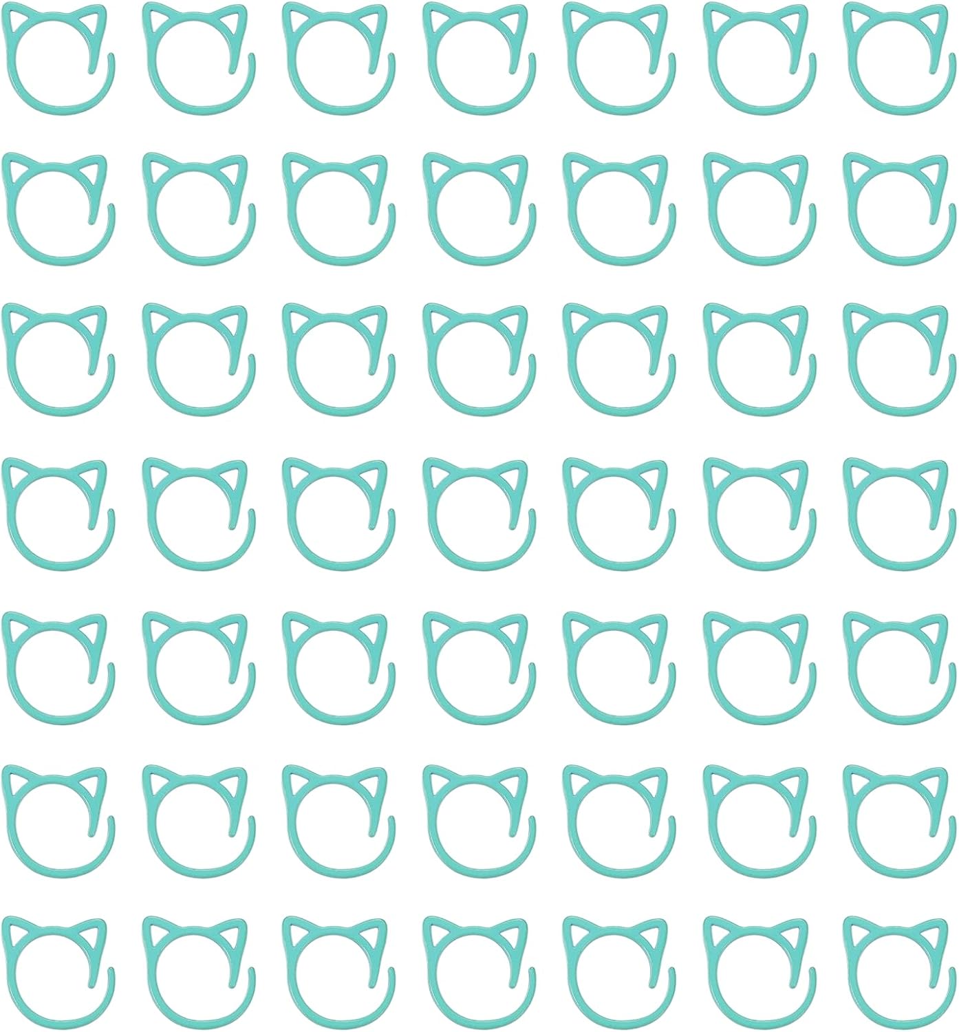 uxcell 50pcs Stitch Markers, Spiral Stitch Markers Crochet Needle Clip Counter Knit Ring Crochet Locking Sewing Accessories for DIY Handcraft Knitting and Crocheting, Lake Blue