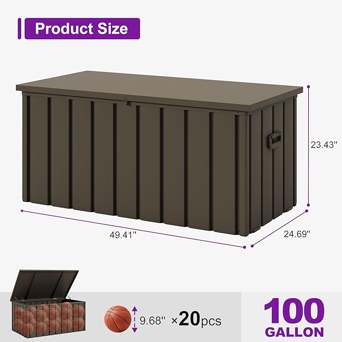 PURPLE LEAF 7 Pieces Patio Dining Set with Storage Box Wicker Teak-Finish Outdoor Furniture Rectangular Table and Chairs Set for Garden Deck Backyard Kitchen, Cushions and Pillows Included