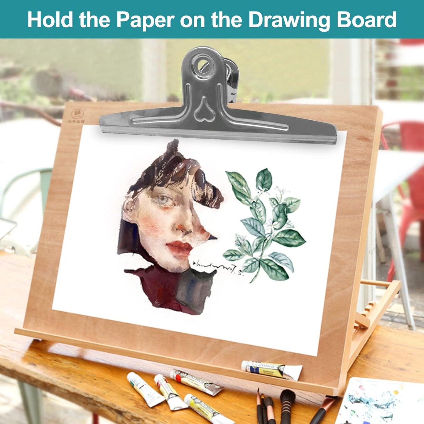 Coideal Extra Large Bulldog Paper Clips, 30cm Jumbo XXL Easel Clips Stainless Steel 2 Pcs Heavy Duty Binder Clamps for Office File (Silver, 11 4/5 Inch)