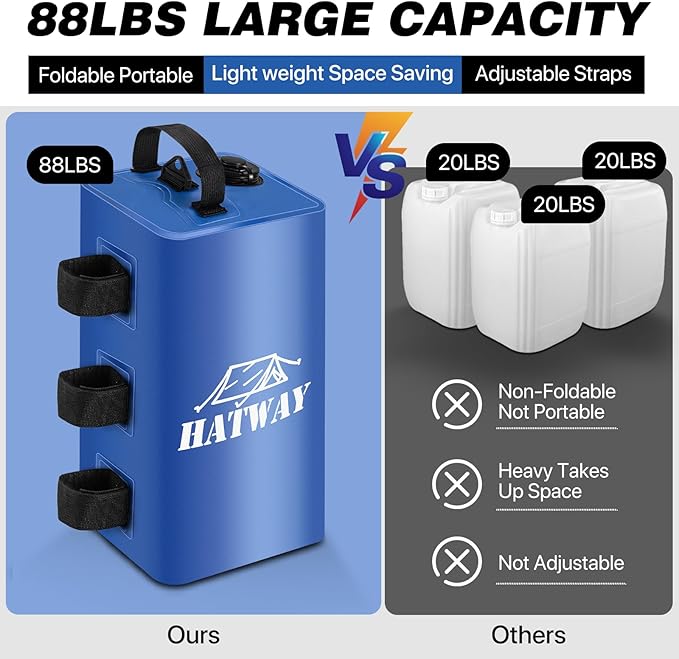 Canopy Water Weight Bag,88 LBS Water Tent Weights Set of 4 Leg Weights for Pop Up Canopy,Gazebo,Canopies,Tent-4 * 10L-Blue
