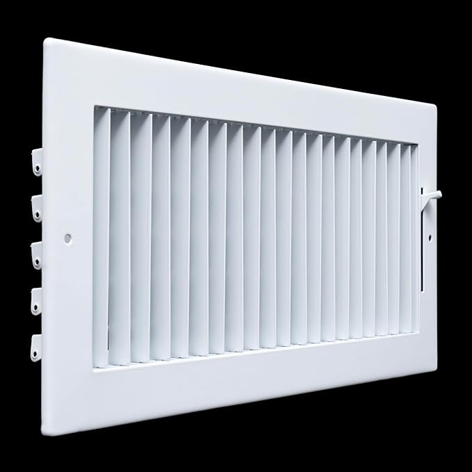 [2 Pack] Fits 14x6 Duct Opening Steel Adjustable Air Supply Grille by Handua | Register Vent Cover Grill for Sidewall and Ceiling | White | Outer Size: 15.75" X 7.75"