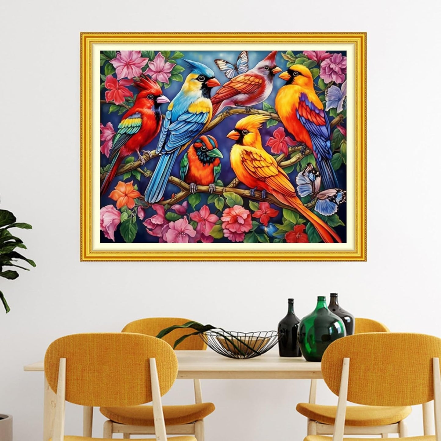 Artvxeay Stamped Cross Stitch Kits Beginners Full Range of Embroidery Starter Kits for Adults Printed Cross Stitching DIY Needlepoint Kit 11CT - (Colorful Birds on Trees 16x20 inch)