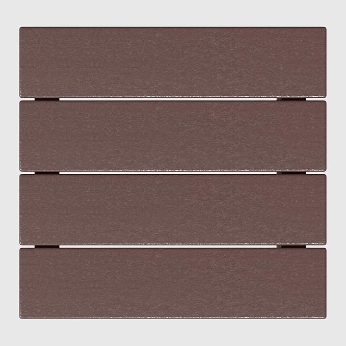 Costaelm Kids Outdoor Side Table, Small Patio HDPE Adirondack Square Table, Porch End Table for Outside Pool Garden, Dark Brown