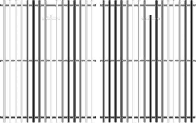 19" Stainless Steel 2 Grates for Bakers and Chefs GR2039201-BC-00, ST1017-012939 Brinkmann 810-8532-F 810-2200-0, 810-2210-0 810-2310-0 810-8401-S 810-8532-F 810-8534-S Chef BIG-8116 Grill